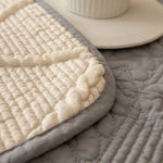Geometric Textured Cotton Quilted Sofa Cover, Non-Slip Washable Couch Protector