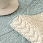 Geometric Textured Cotton Quilted Sofa Cover, Non-Slip Washable Couch Protector