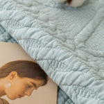 Geometric Textured Cotton Quilted Sofa Cover, Non-Slip Washable Couch Protector