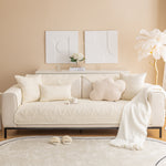 Geometric Textured Cotton Quilted Sofa Cover, Non-Slip Washable Couch Protector