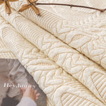 Geometric Textured Cotton Quilted Sofa Cover, Non-Slip Washable Couch Protector