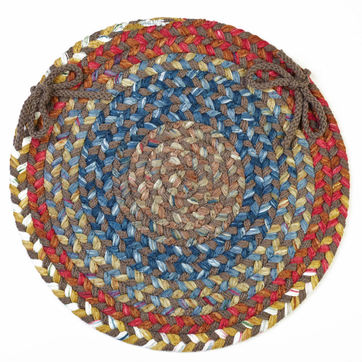 Gemstone Braided Chair Pad - Bronze - 15 inch round with ties