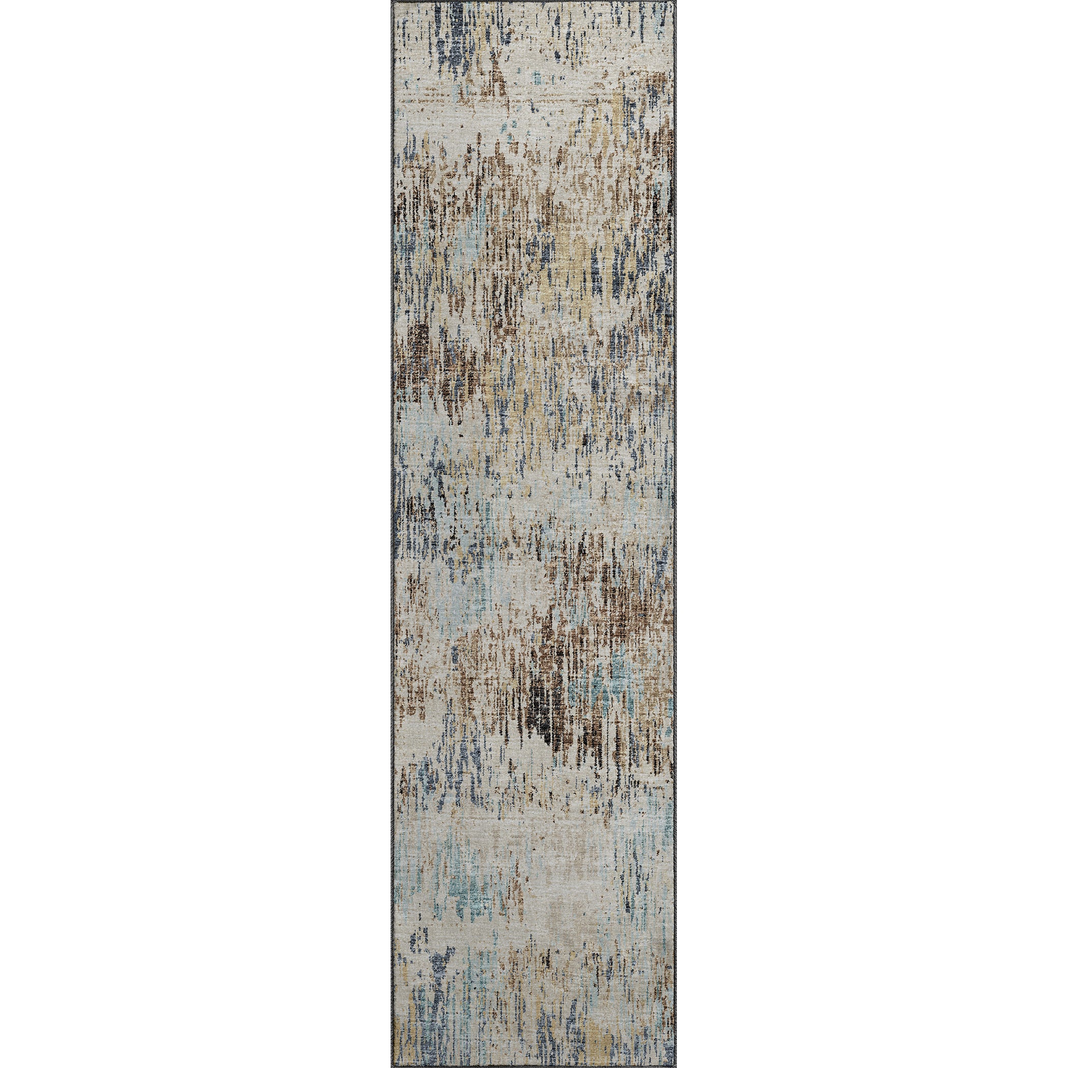 Luxury Machine Washable Indoor/Outdoor Transitional CM1 Driftwood Multi Rug 2'3" x 7'6" #shape_Runner