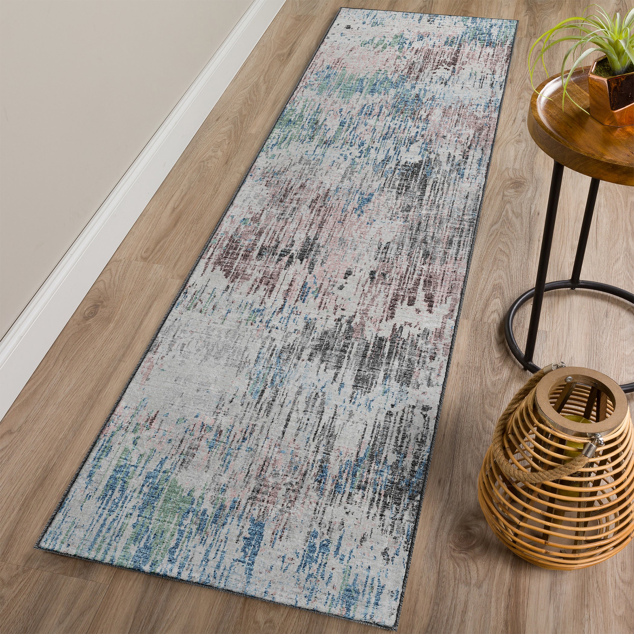 Luxury Machine Washable Indoor/Outdoor Transitional CM1 Skydust Multi Rug 2'3" x 7'6" #shape_Runner