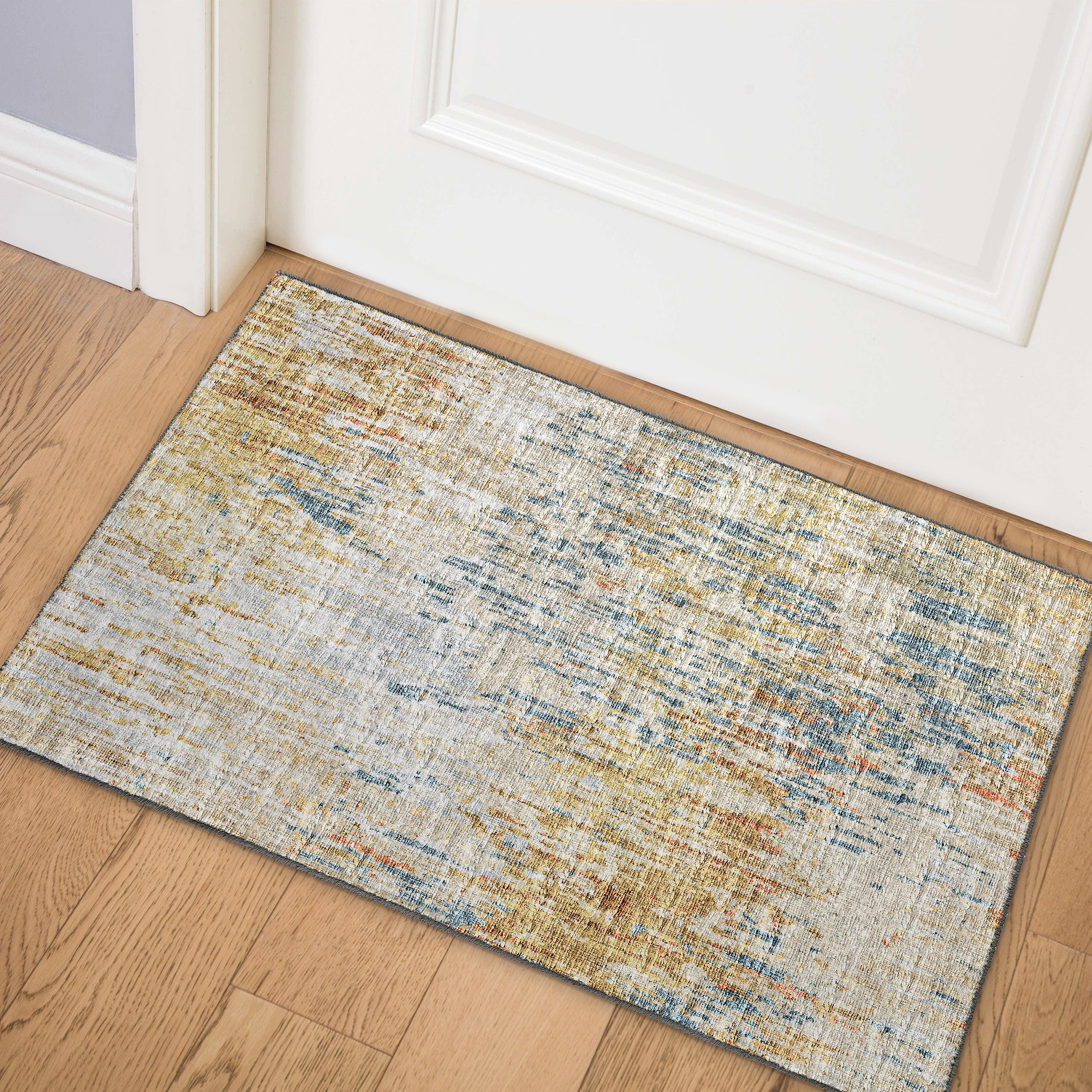 Luxury Machine Washable Indoor/Outdoor Transitional CM1 Sunset Multi Rug 1'8" x 2'6" #shape_Rectangle