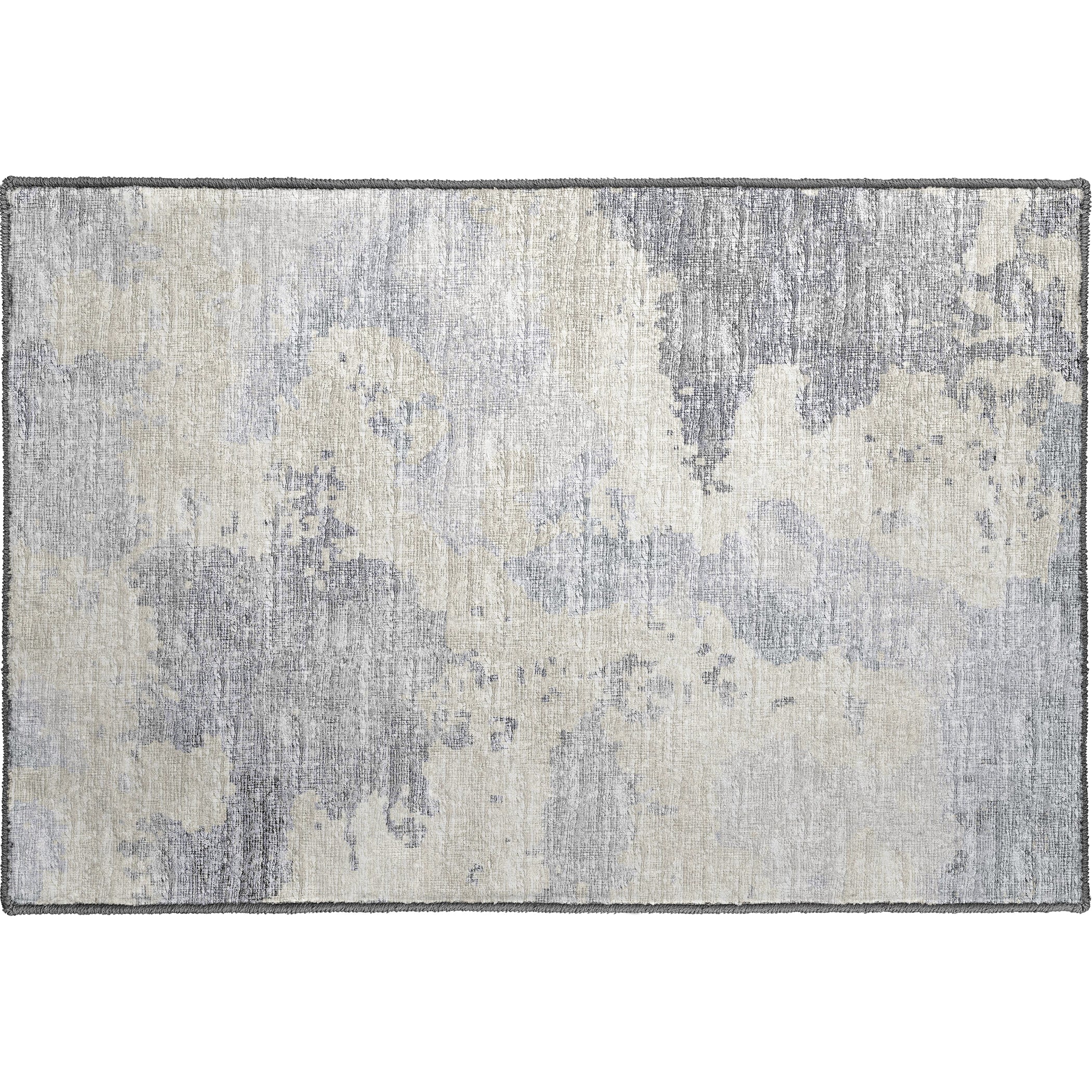 Luxury Machine Washable Indoor/Outdoor Transitional CM2 Graphite Gray Rug 1'8" x 2'6" #shape_Rectangle