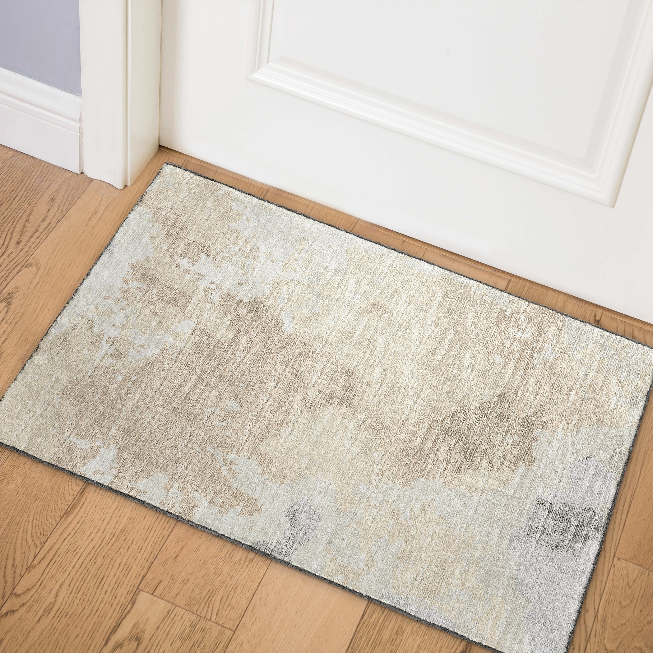 Luxury Machine Washable Indoor/Outdoor Transitional CM2 Stucco Brown Rug 1'8" x 2'6" #shape_Rectangle