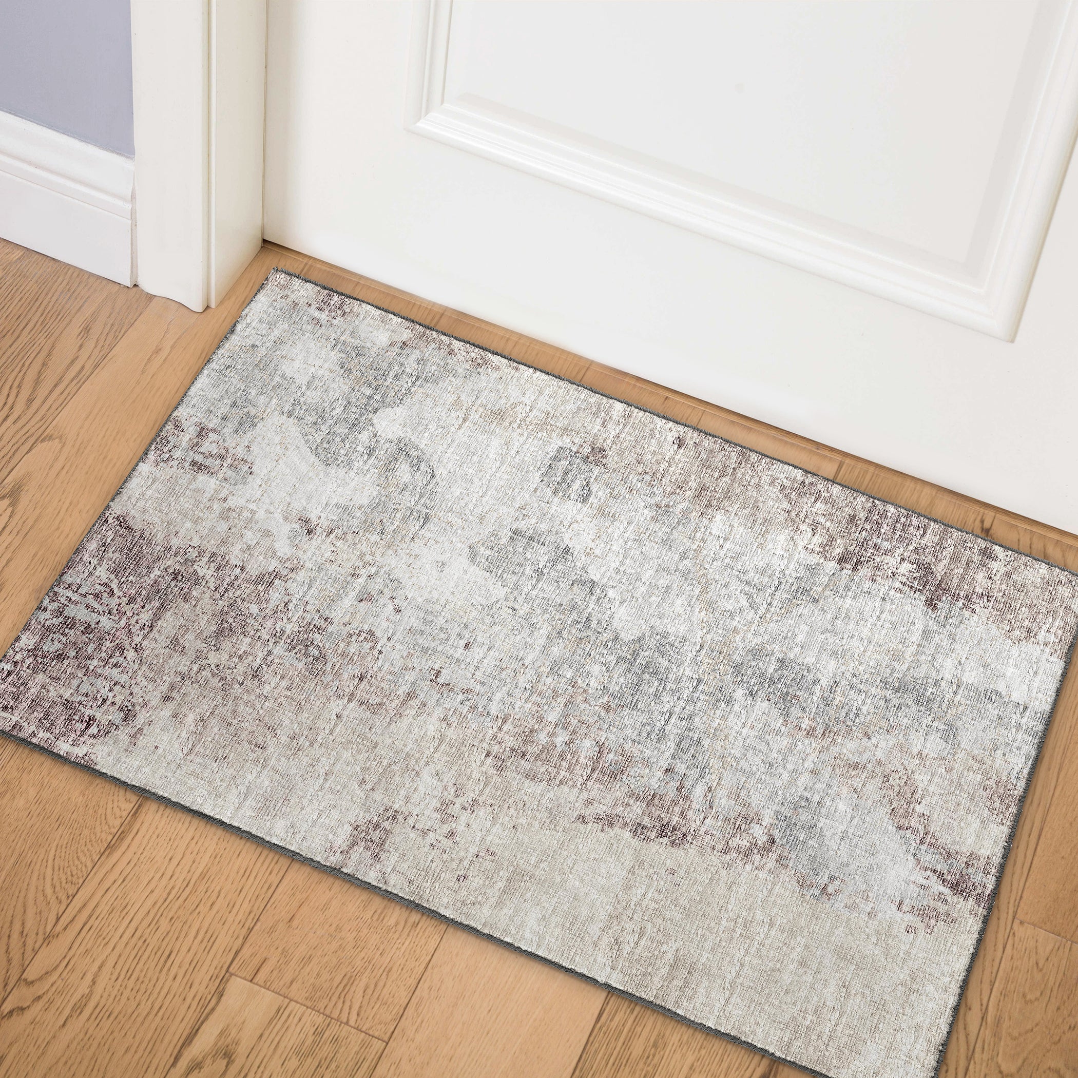 Luxury Machine Washable Indoor/Outdoor Transitional CM3 Merlot Multi Rug 1'8" x 2'6" #shape_Rectangle