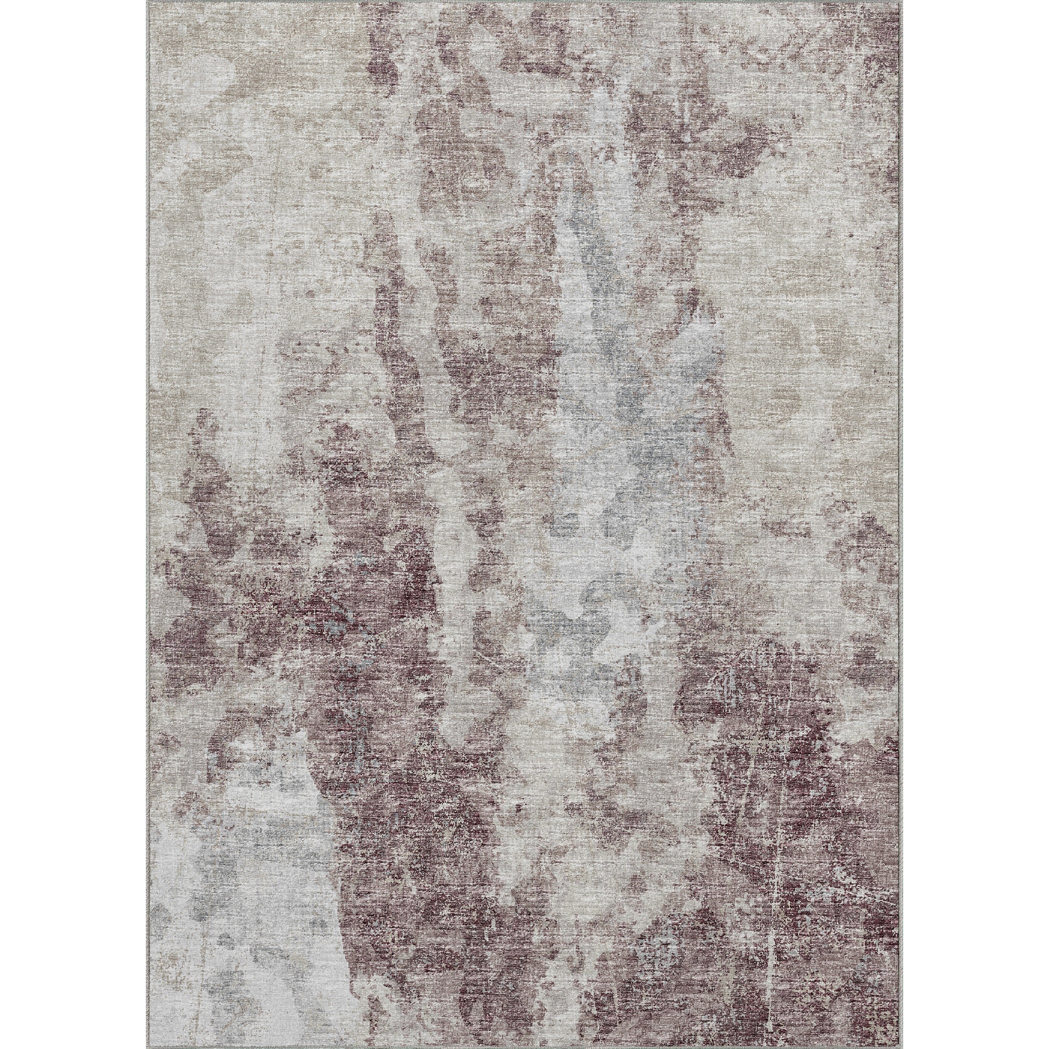 Luxury Machine Washable Indoor/Outdoor Transitional CM3 Merlot Multi Rug 3' x 5' #shape_Rectangle