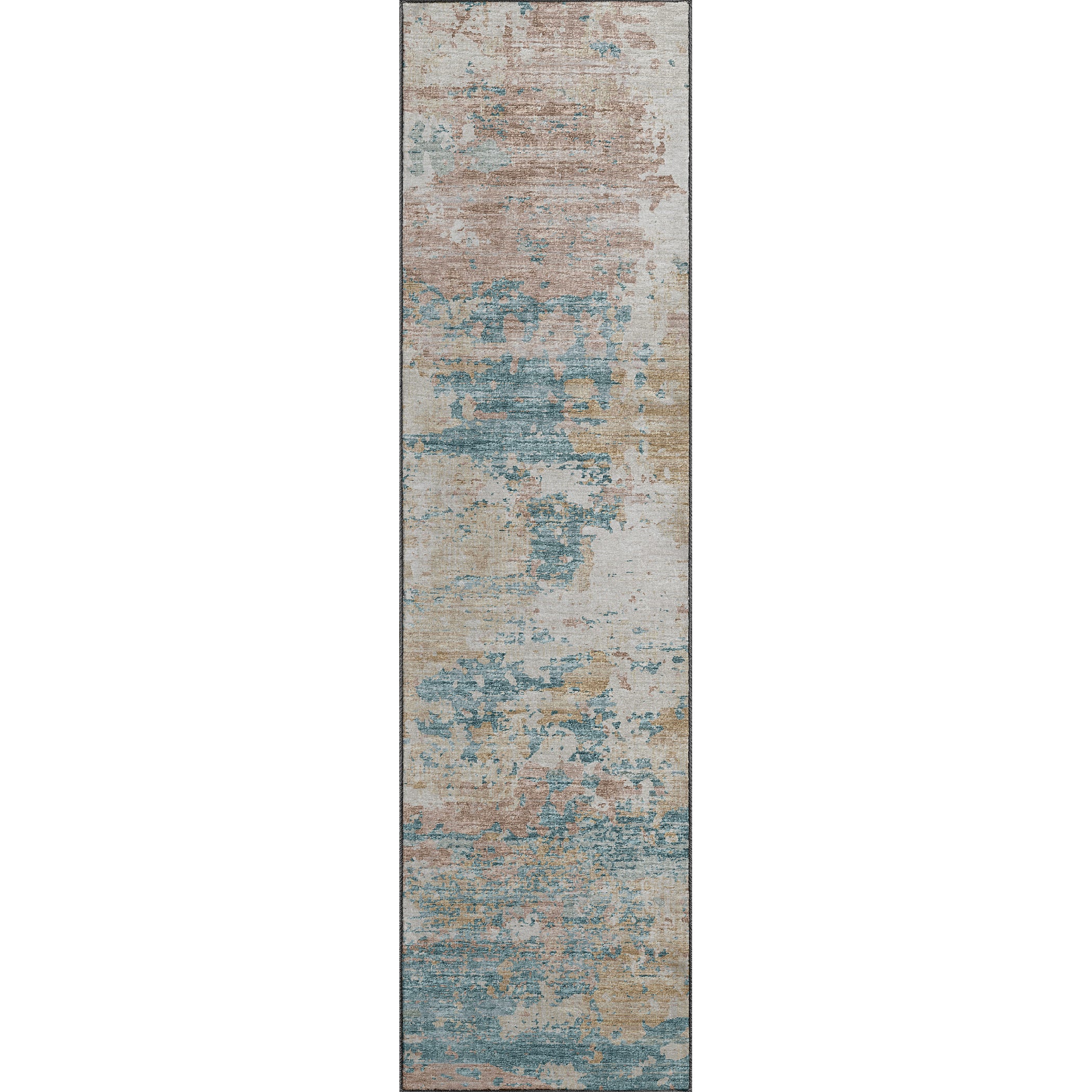 Luxury Machine Washable Indoor/Outdoor Transitional CM4 Parchment Ivory Rug 2'3" x 7'6" #shape_Runner
