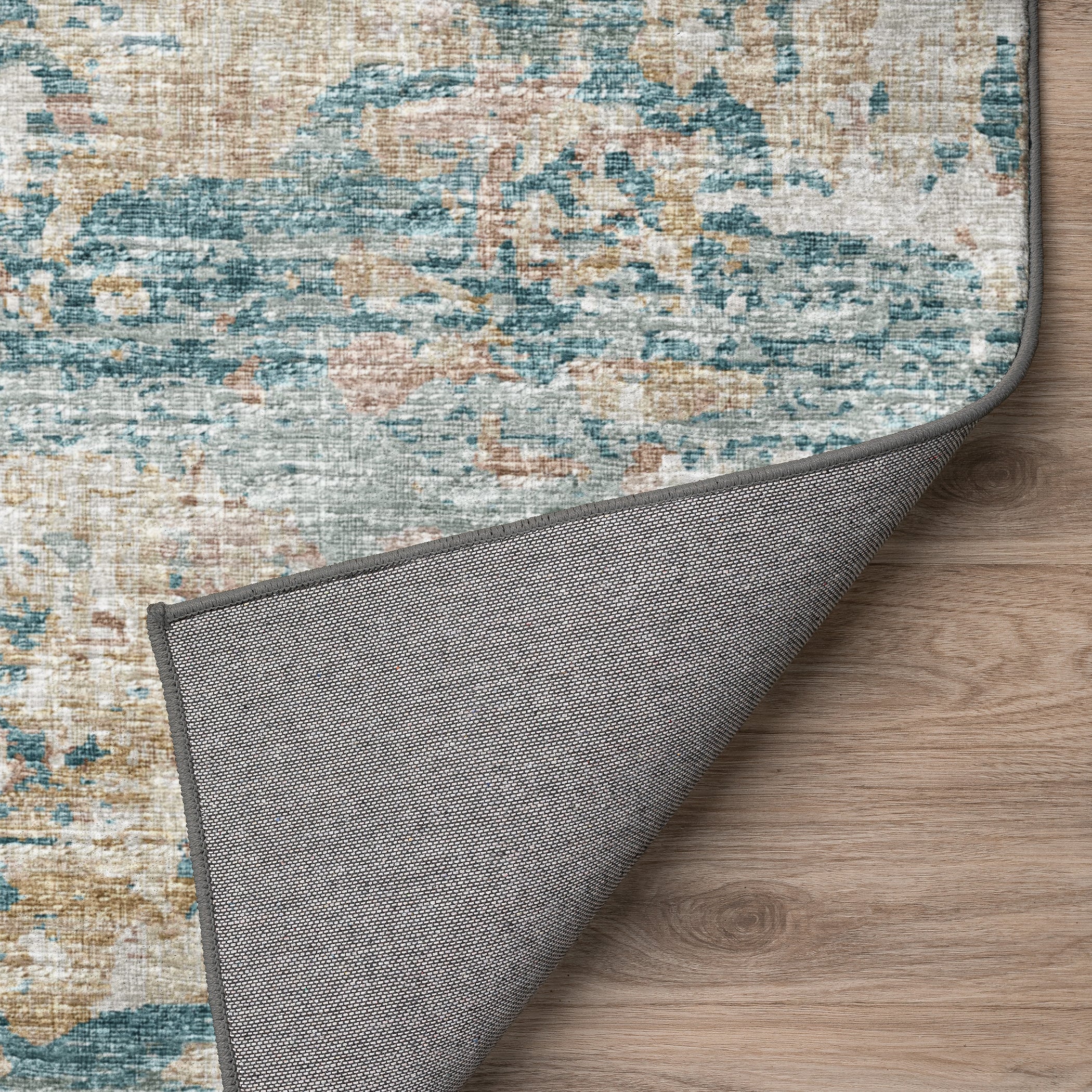 Luxury Machine Washable Indoor/Outdoor Transitional CM4 Parchment Ivory Rug 1'8" x 2'6" #shape_Rectangle