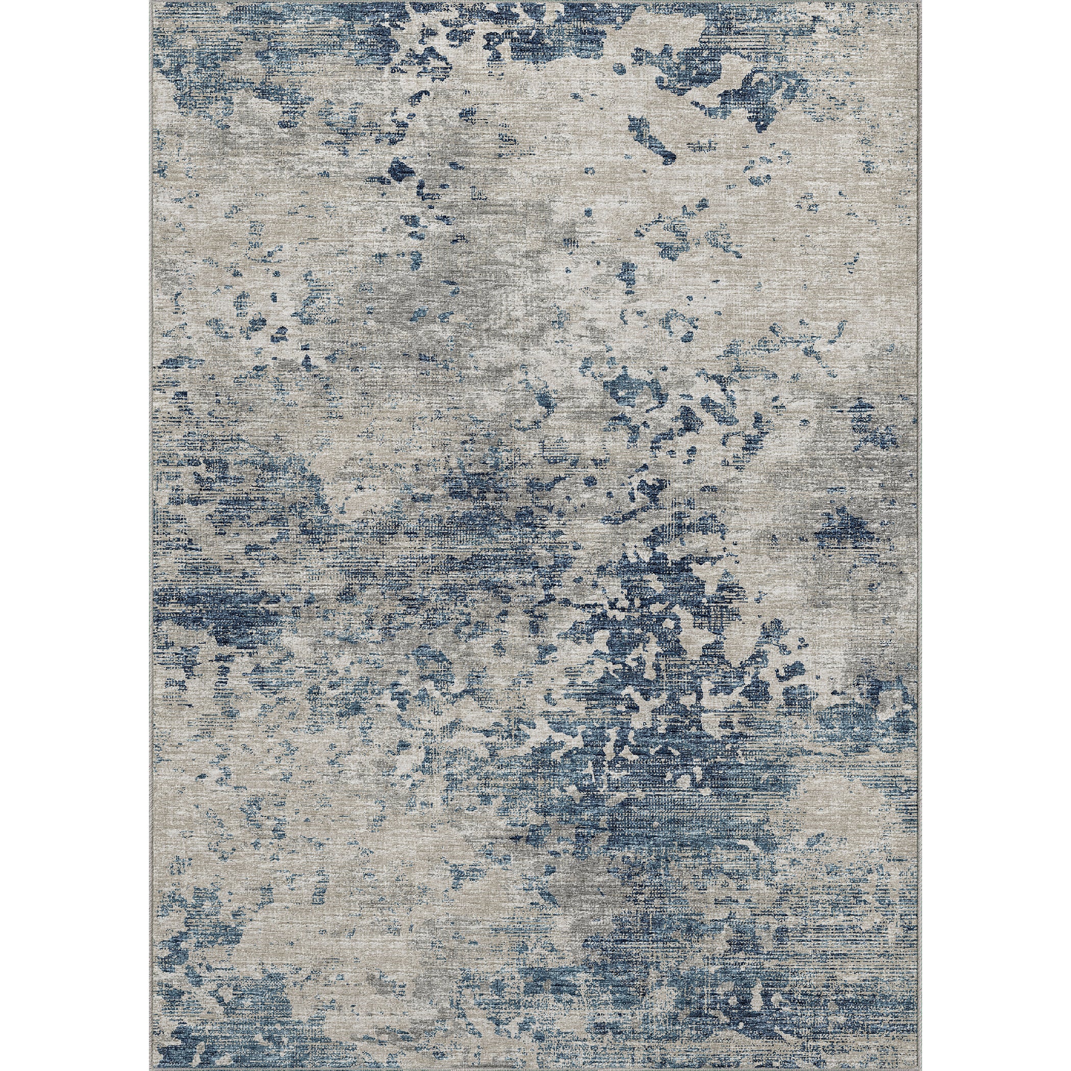 Luxury Machine Washable Indoor/Outdoor Transitional CM5 Ink Blue Rug 3' x 5' #shape_Rectangle