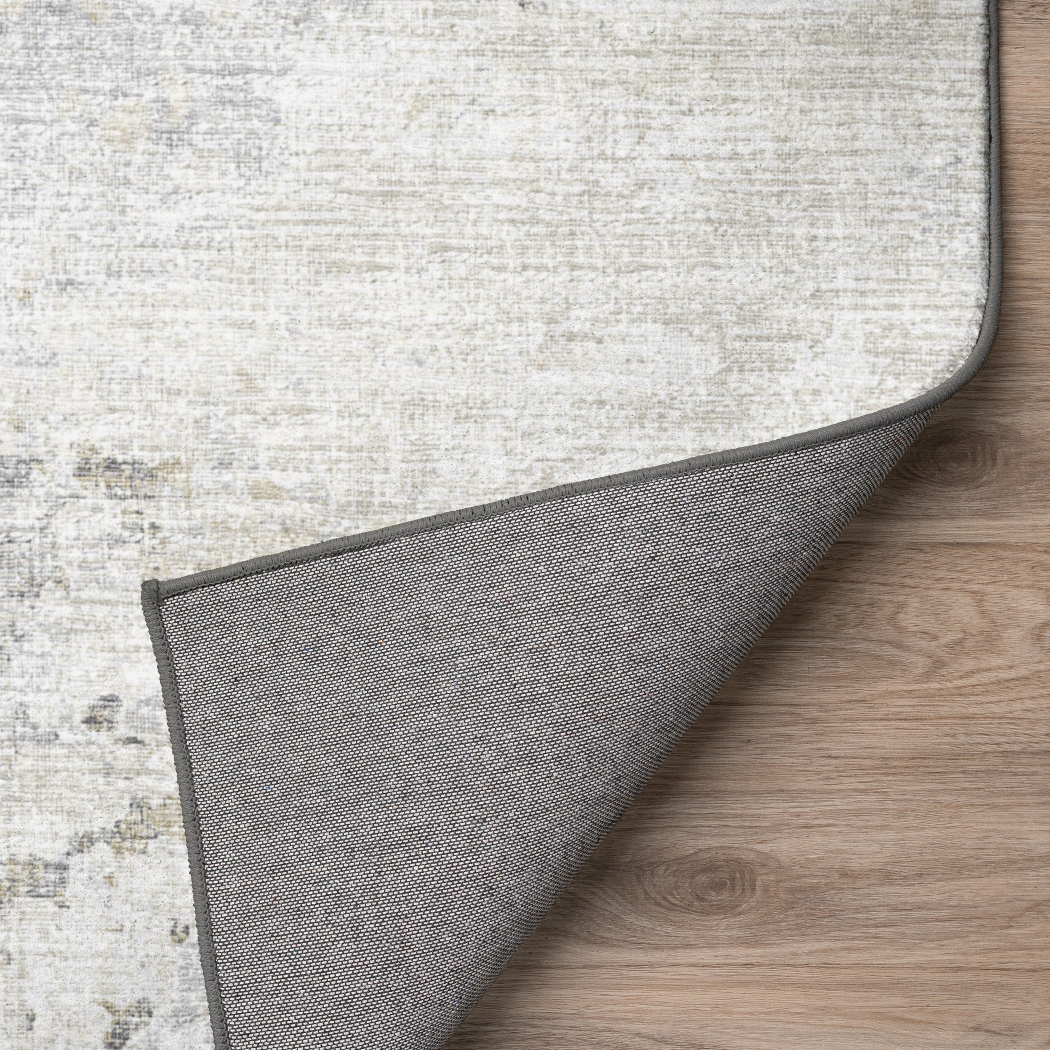 Luxury Machine Washable Indoor/Outdoor Transitional CM5 Linen Ivory Rug 1'8" x 2'6" #shape_Rectangle