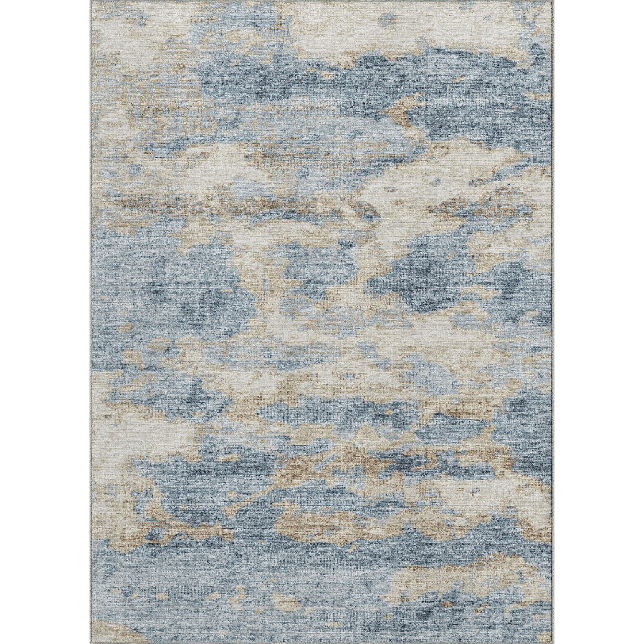 Luxury Machine Washable Indoor/Outdoor Transitional CM6 Indigo Blue Rug 3' x 5' #shape_Rectangle