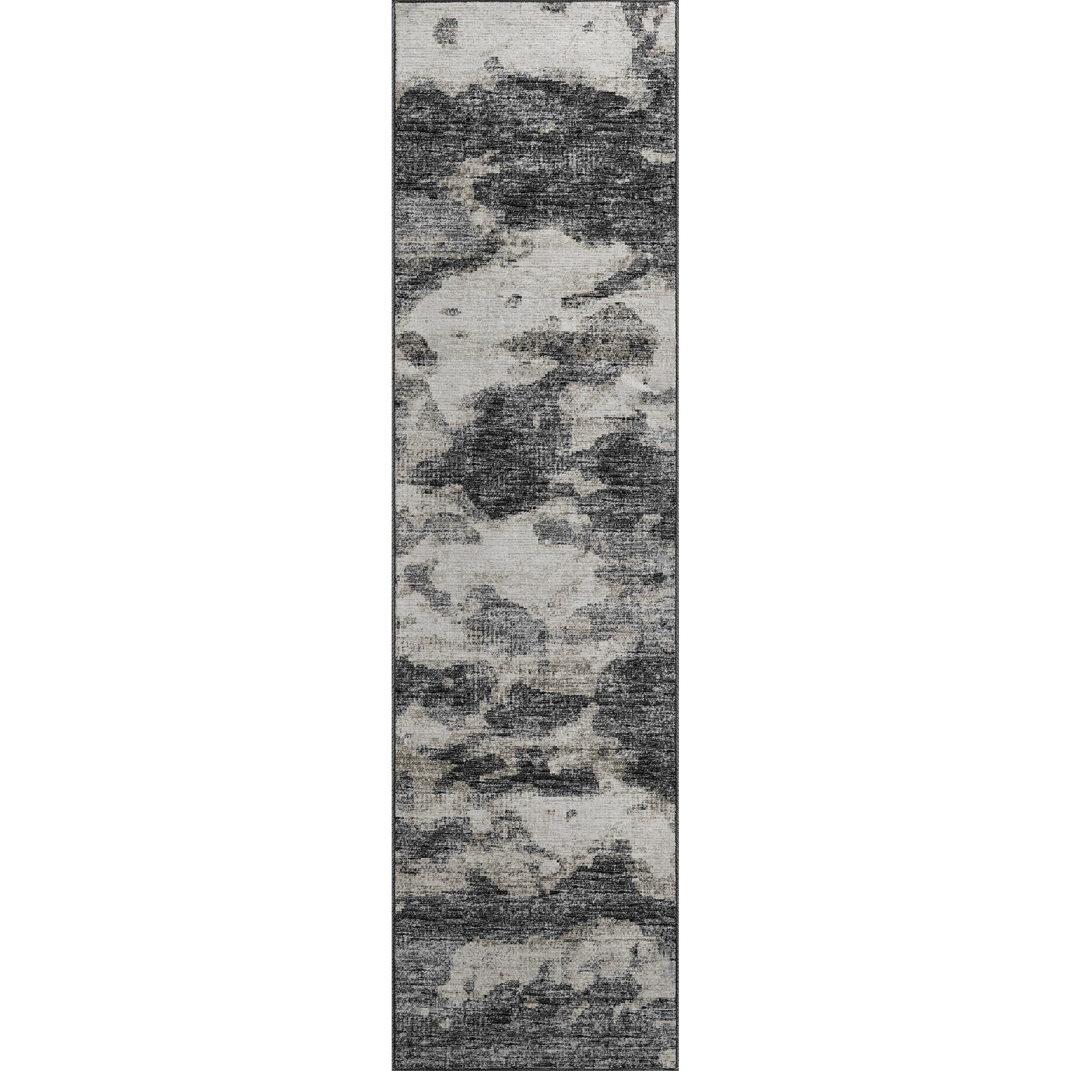 Luxury Machine Washable Indoor/Outdoor Transitional CM6 Midnight Black Rug 2'3" x 7'6" #shape_Runner