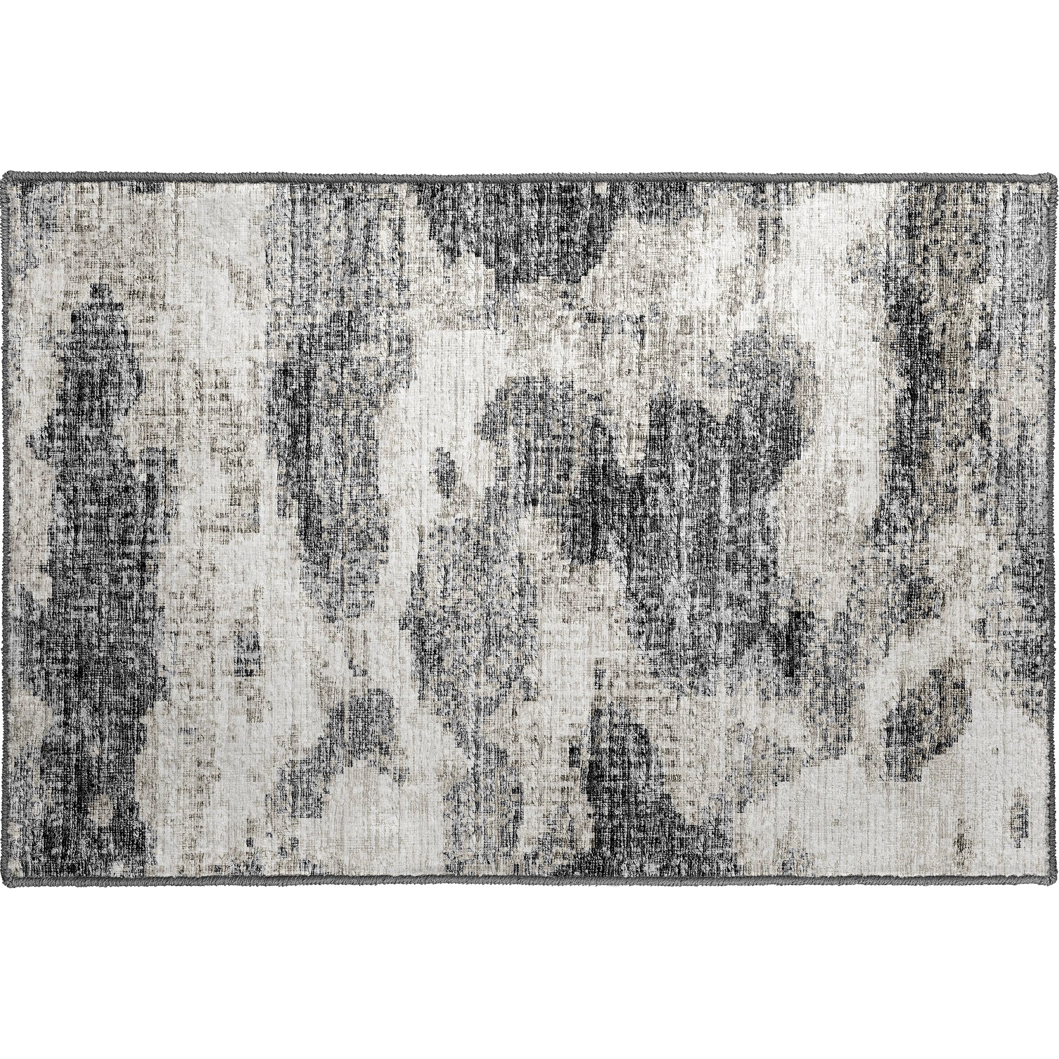 Luxury Machine Washable Indoor/Outdoor Transitional CM6 Midnight Black Rug 1'8" x 2'6" #shape_Rectangle