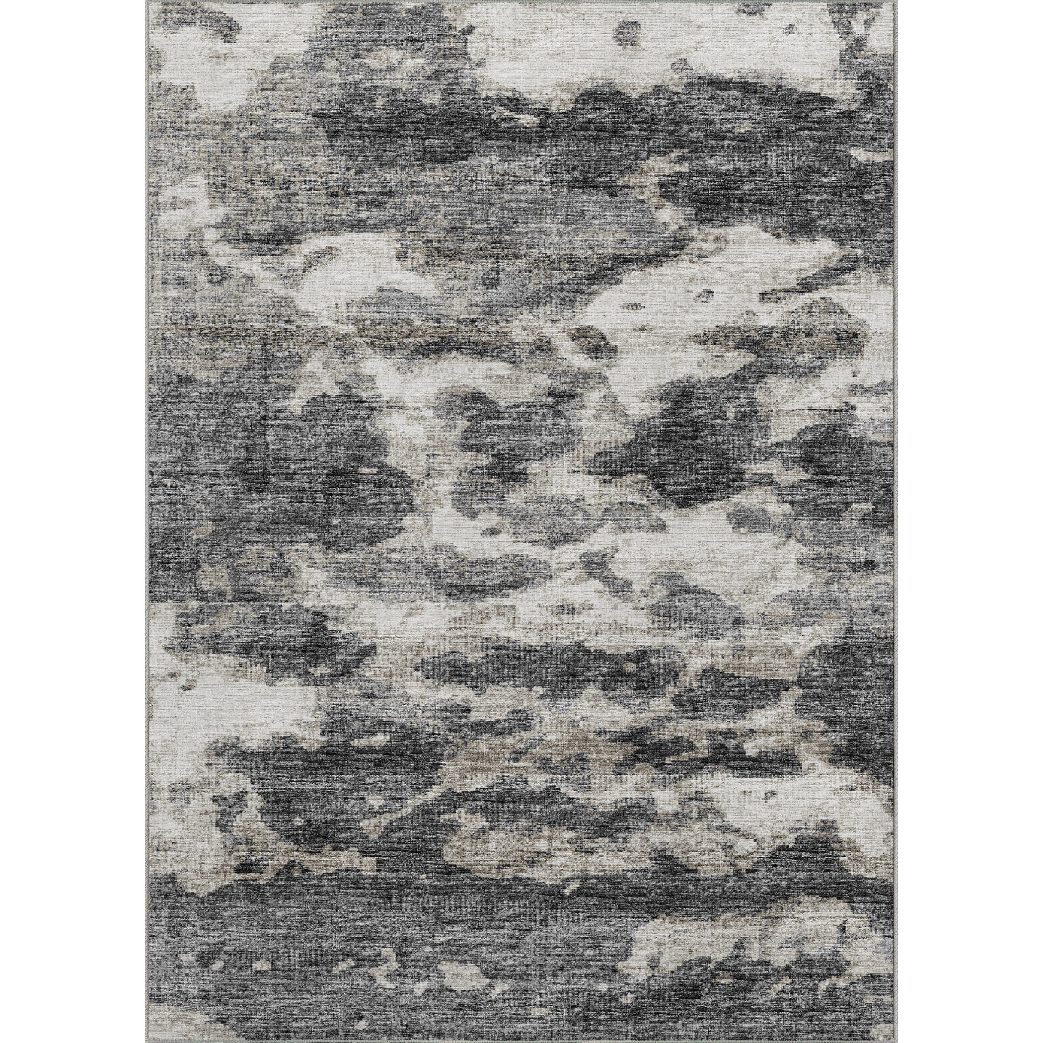 Luxury Machine Washable Indoor/Outdoor Transitional CM6 Midnight Black Rug 3' x 5' #shape_Rectangle