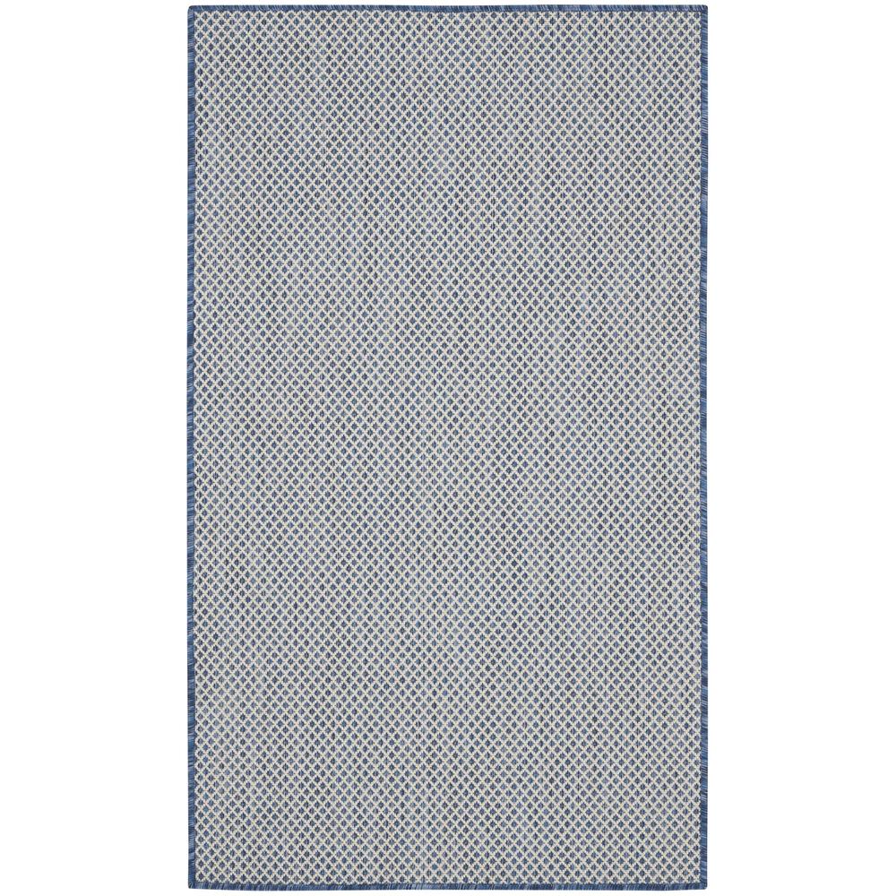 Courtyard COU01 Ivory Blue Rugs #color_ivory blue