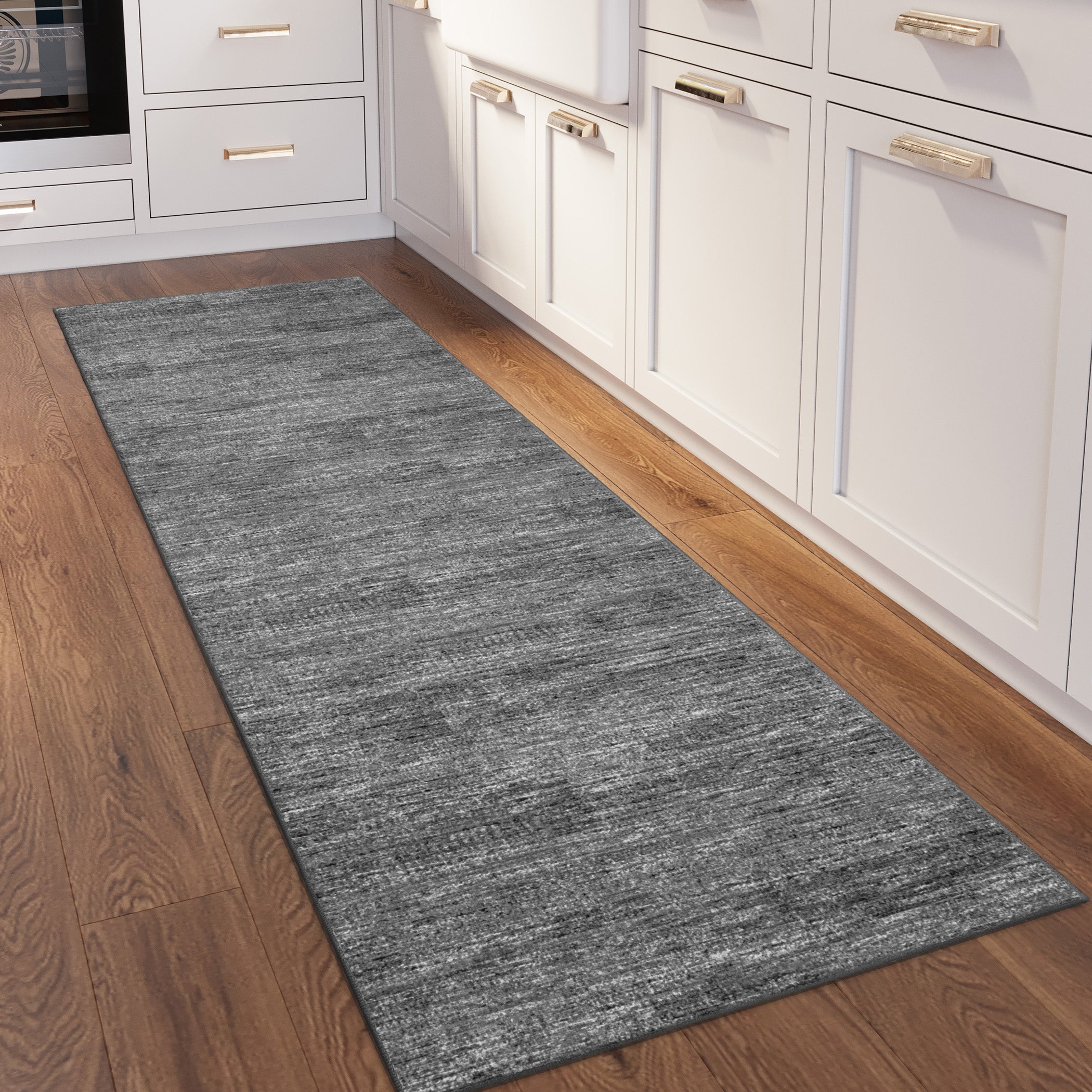 Indoor/Outdoor Transitional CR1 Charcoal Gray Rug 2'6" x 10' #shape_Runner