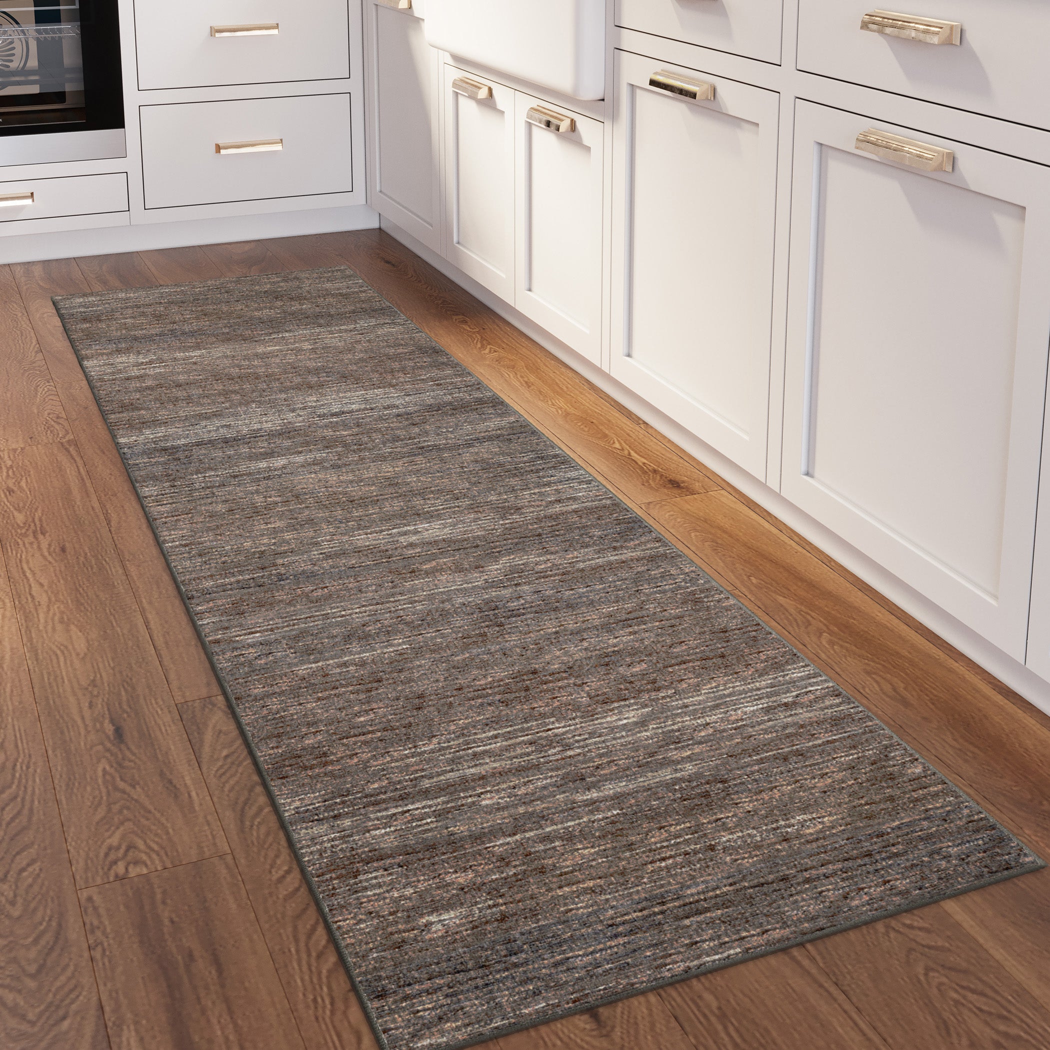 Indoor/Outdoor Transitional CR1 Chocolate Brown Rug 2'6" x 10' #shape_Runner