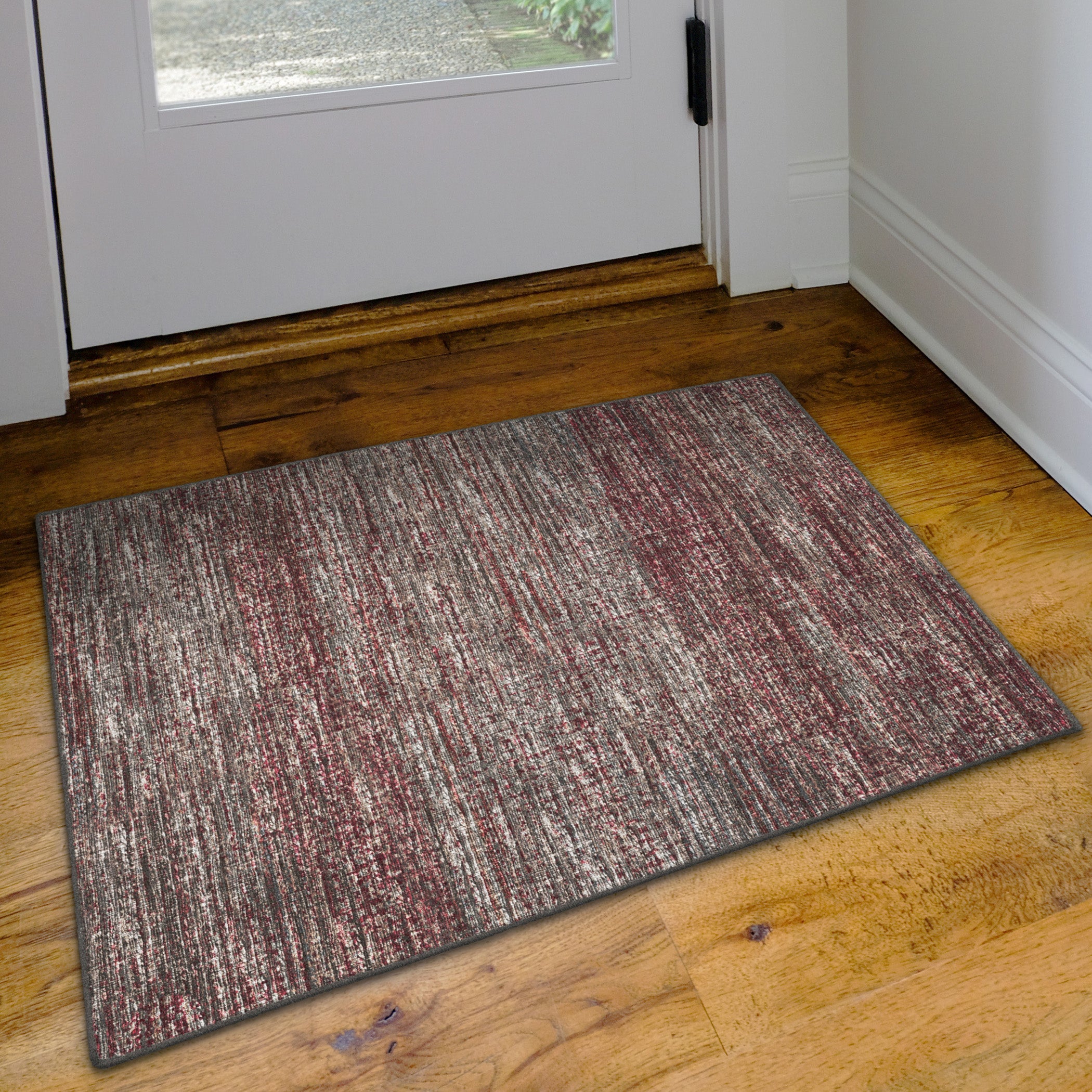 Indoor/Outdoor Transitional CR1 Merlot Red Rug 2' x 3' #shape_Rectangle