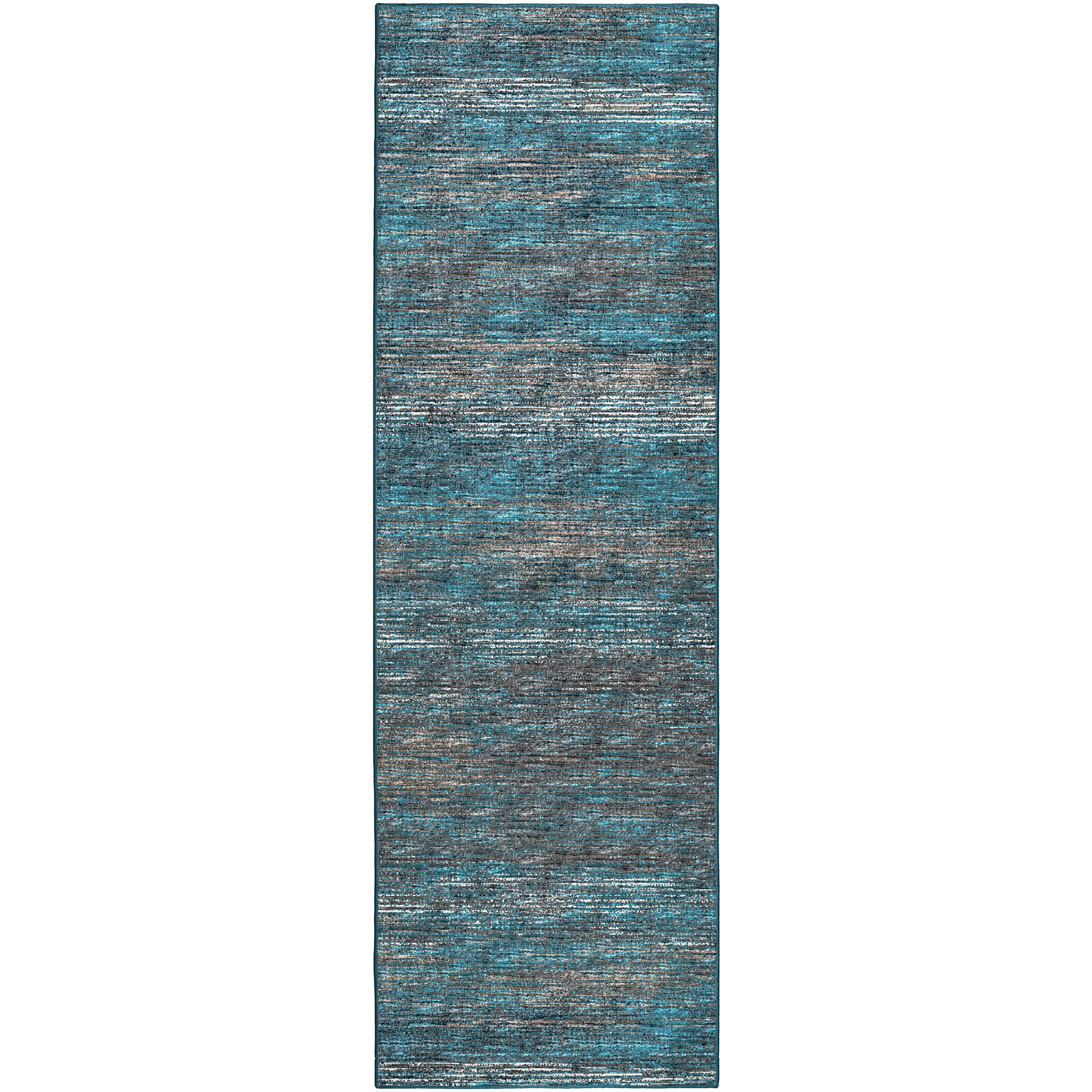Indoor/Outdoor Transitional CR1 Navy Blue Rug 2'6" x 10' #shape_Runner