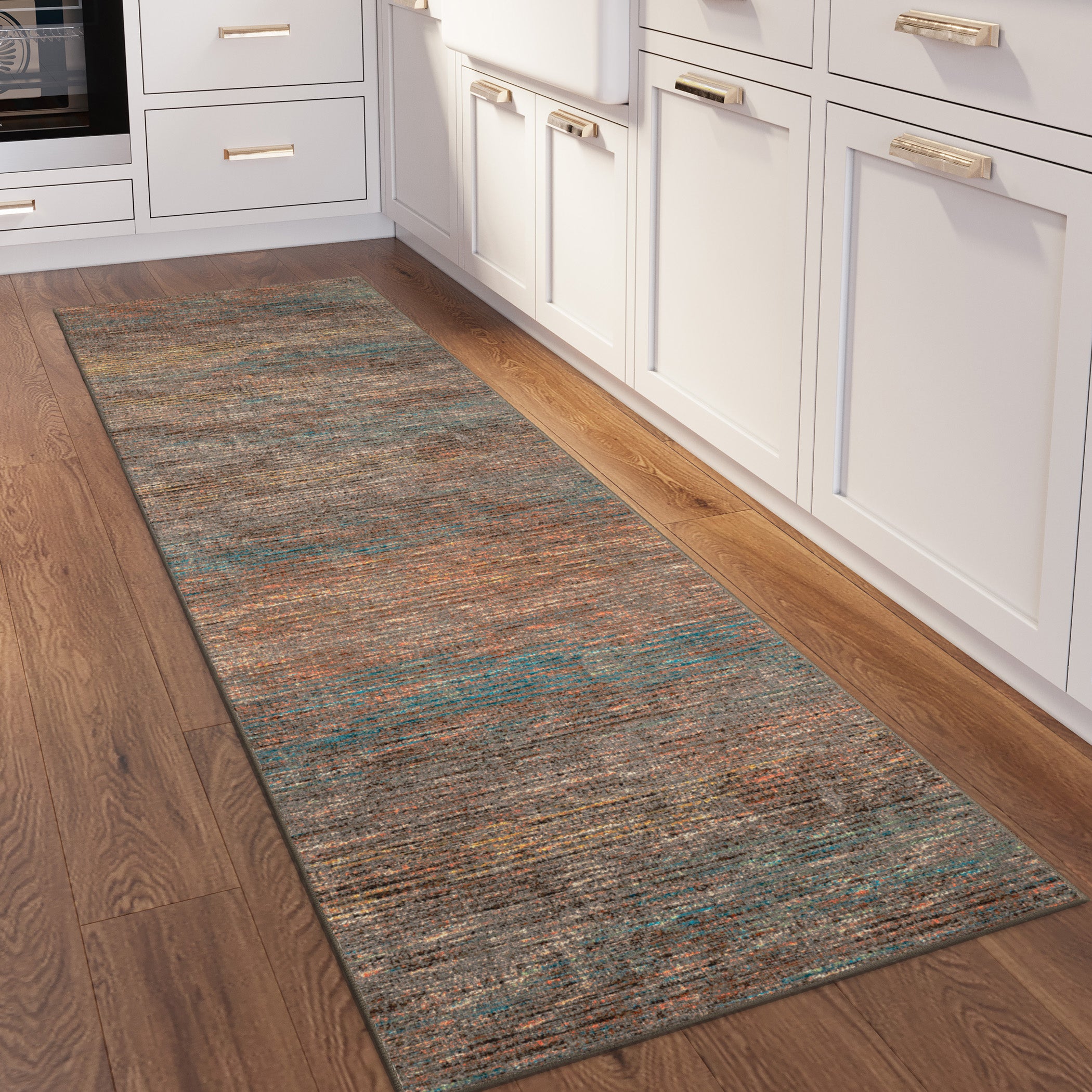Indoor/Outdoor Transitional CR1 Paprika Orange Rug 2'6" x 10' #shape_Runner