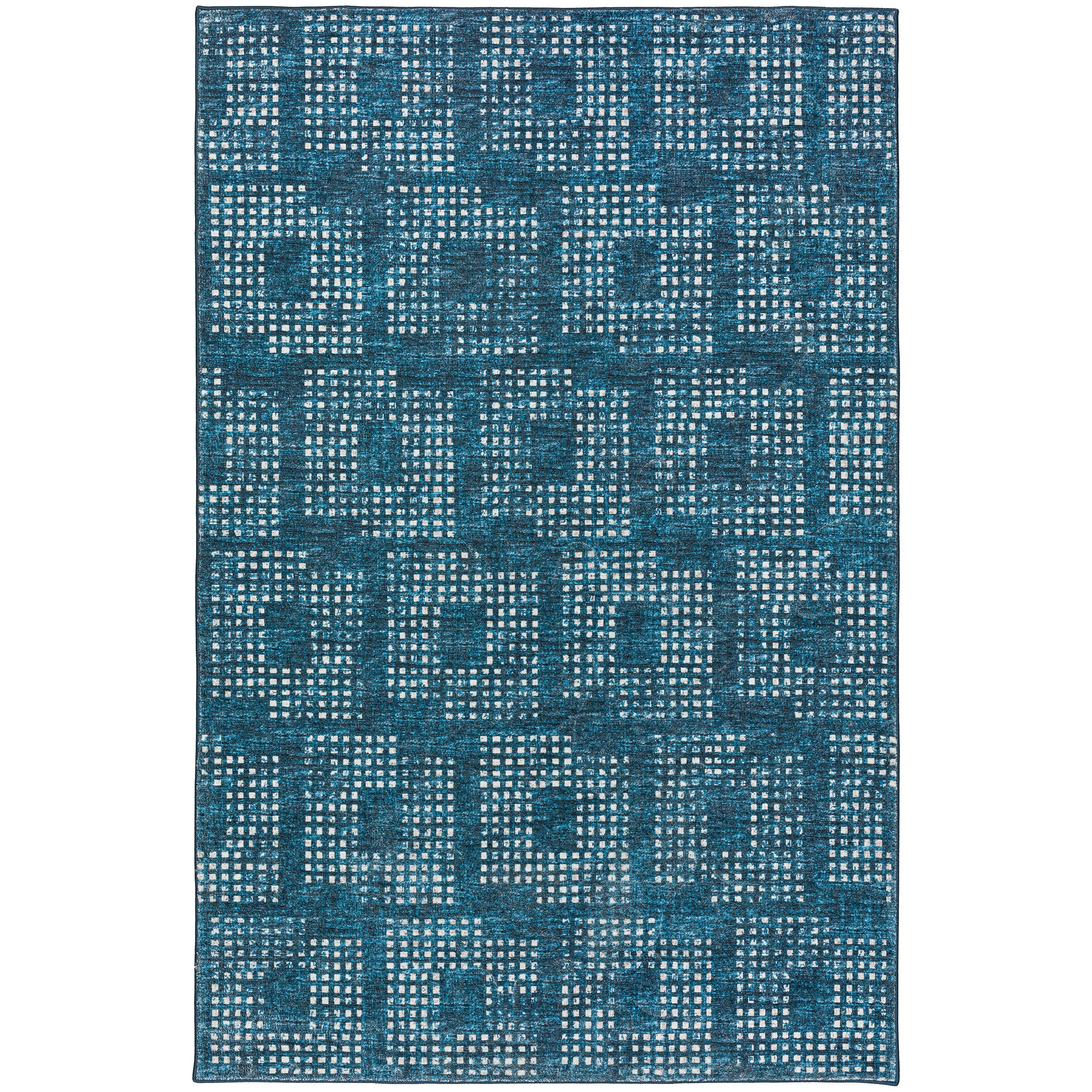 Indoor/Outdoor Transitional DA1 Navy Blue Rug 3' x 5' #shape_Rectangle