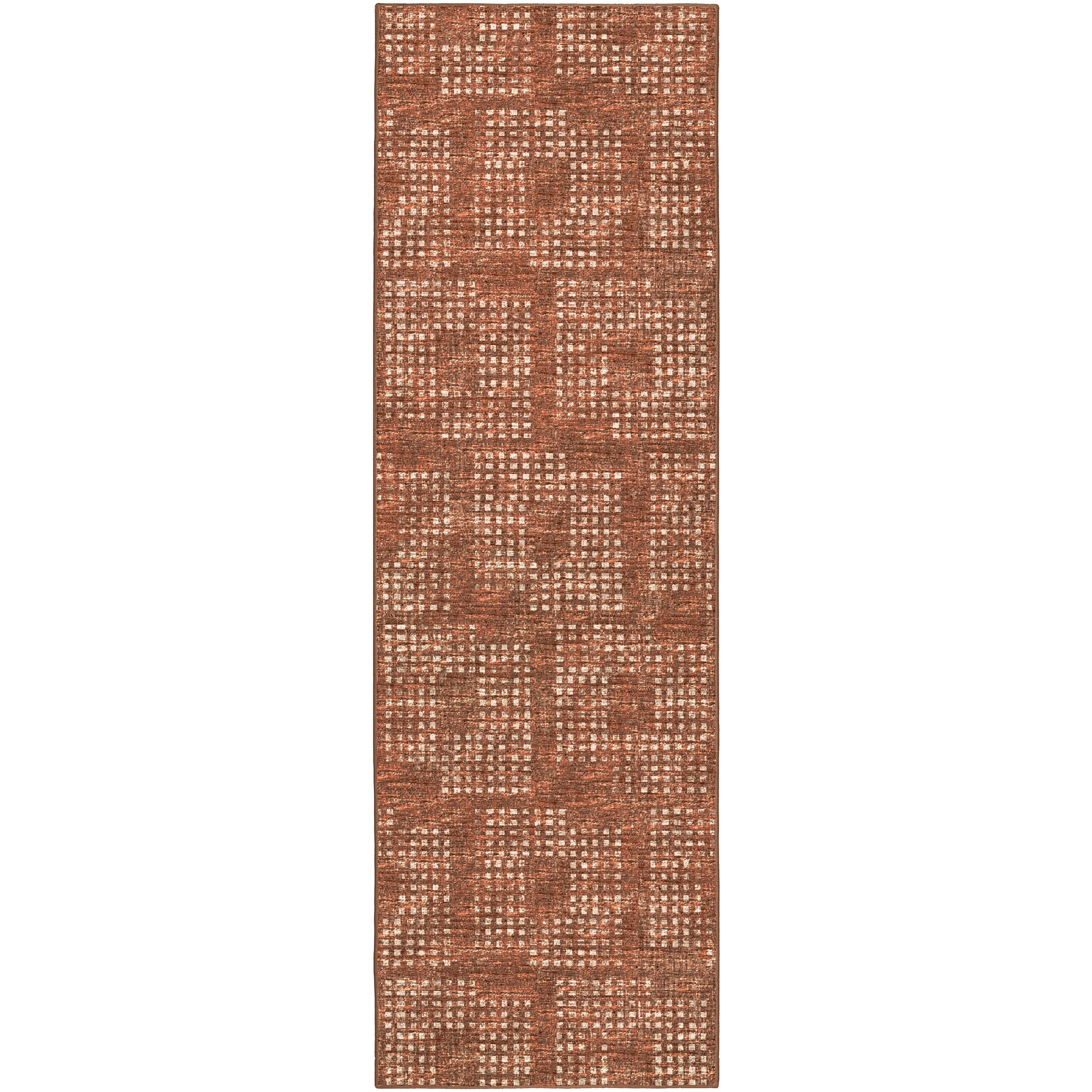 Indoor/Outdoor Transitional DA1 Paprika Orange Rug 2'6" x 10' #shape_Runner
