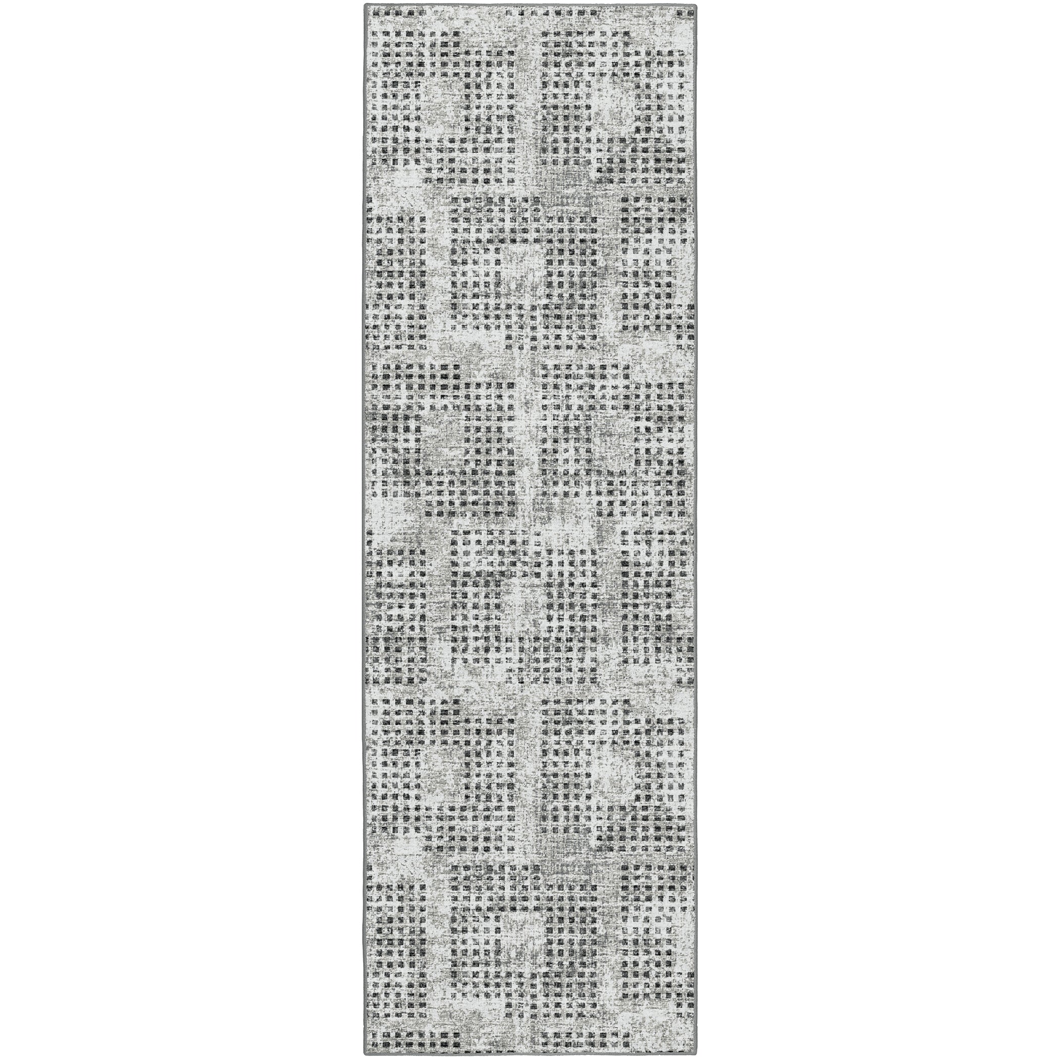 Indoor/Outdoor Transitional DA1 Pewter Gray Rug 2'6" x 10' #shape_Runner