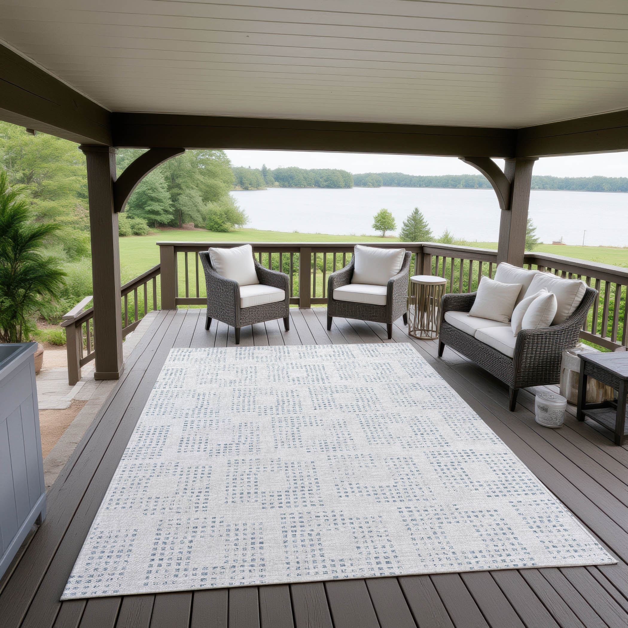 Indoor/Outdoor Transitional DA1 Tin Gray Rug 3' x 5' #shape_Rectangle
