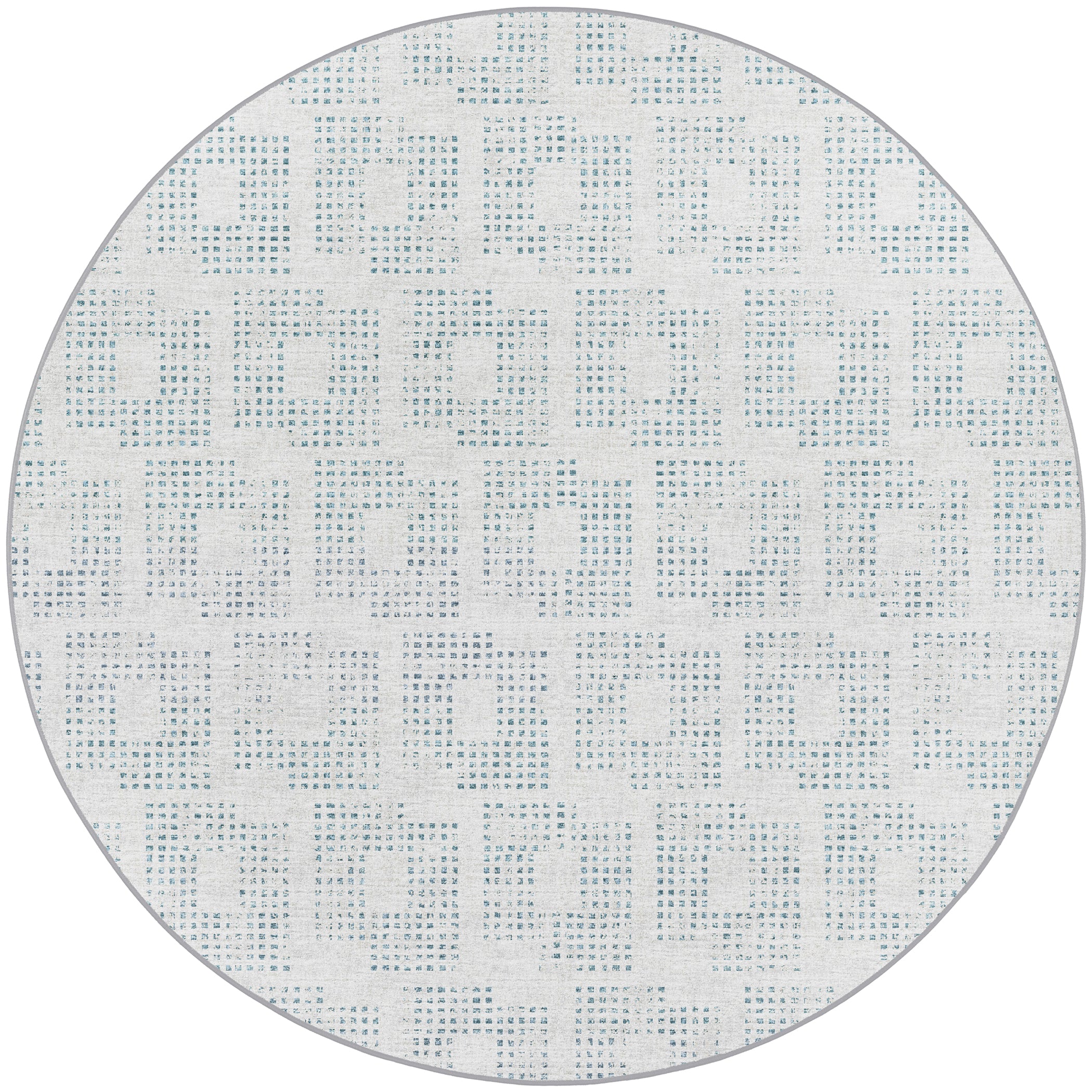 Indoor/Outdoor Transitional DA1 Tin Gray Rug 4' x 4' #shape_Round