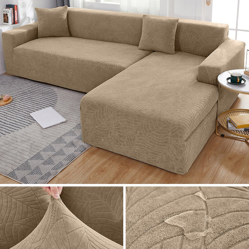 Waterproof Sofa Covers for 1/2/3/4 Seater Jacquard Solid Couches Elastic L Shaped Sofa Cover for Living Room Armchair and Couch