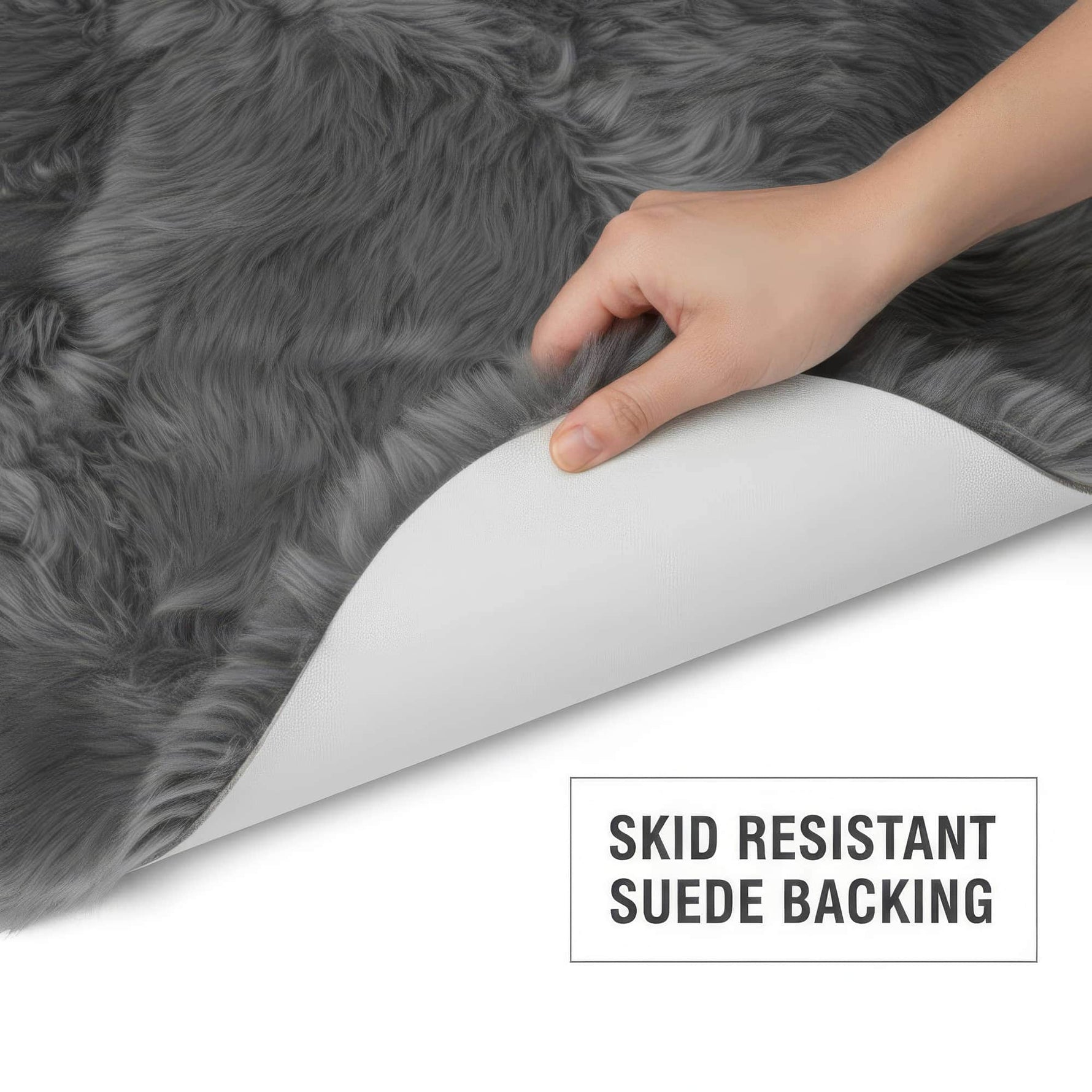 Natural Gray Sheepskin Rug Shearling Fur Pelt - Ethically Sourced - Oeko Tex Certified