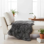 gray sheepskin fur rug dover #size_2' x 3'