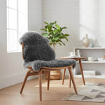 gray sheepskin fur rug dover #size_2' x 3'