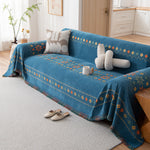 Bohemian Geometric Sofa Throw Cover, Cozy & Protective Ethnic-Inspired Couch Cover