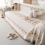 Bohemian Geometric Sofa Throw Cover, Cozy & Protective Ethnic-Inspired Couch Cover
