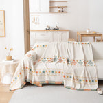 Bohemian Geometric Sofa Throw Cover, Cozy & Protective Ethnic-Inspired Couch Cover
