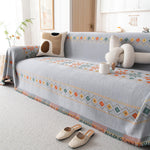 Bohemian Geometric Sofa Throw Cover, Cozy & Protective Ethnic-Inspired Couch Cover