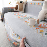 Bohemian Geometric Sofa Throw Cover, Cozy & Protective Ethnic-Inspired Couch Cover