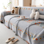 Bohemian Geometric Sofa Throw Cover, Cozy & Protective Ethnic-Inspired Couch Cover