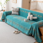 Bohemian Geometric Sofa Throw Cover, Cozy & Protective Ethnic-Inspired Couch Cover