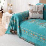 Bohemian Geometric Sofa Throw Cover, Cozy & Protective Ethnic-Inspired Couch Cover