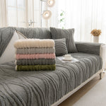 Winter Thickened Non-slip Blanket, Three-Dimensional Embossed Cotton Velvet Sofa Cover