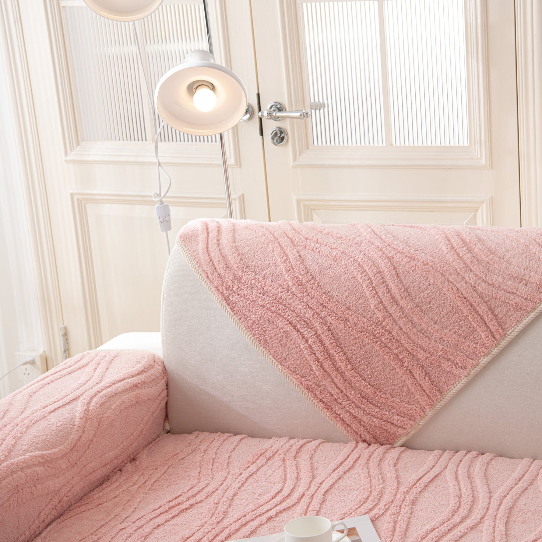 Winter Thickened Non-slip Blanket, Three-Dimensional Embossed Cotton Velvet Sofa Cover