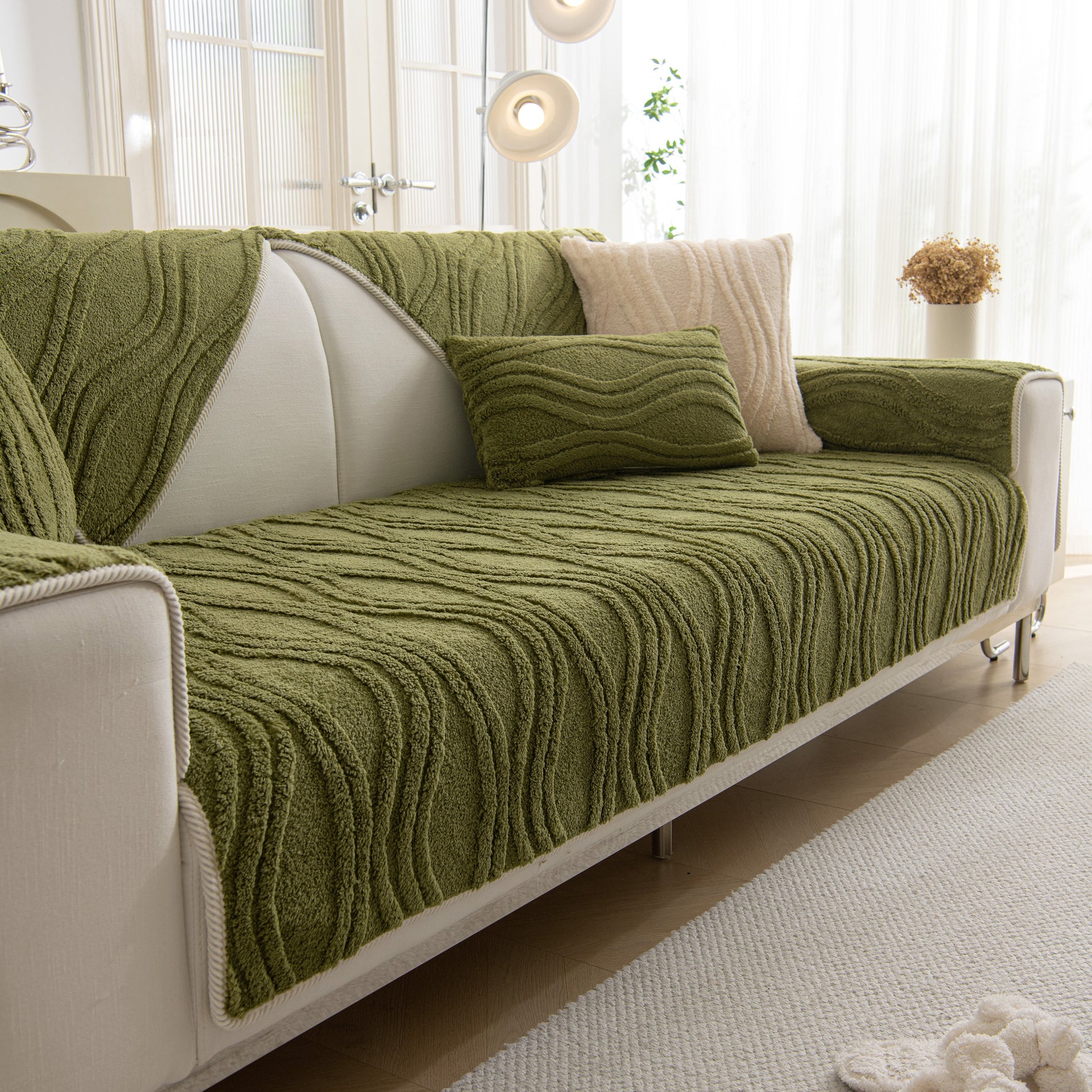 Winter Thickened Non-slip Blanket, Three-Dimensional Embossed Cotton Velvet Sofa Cover