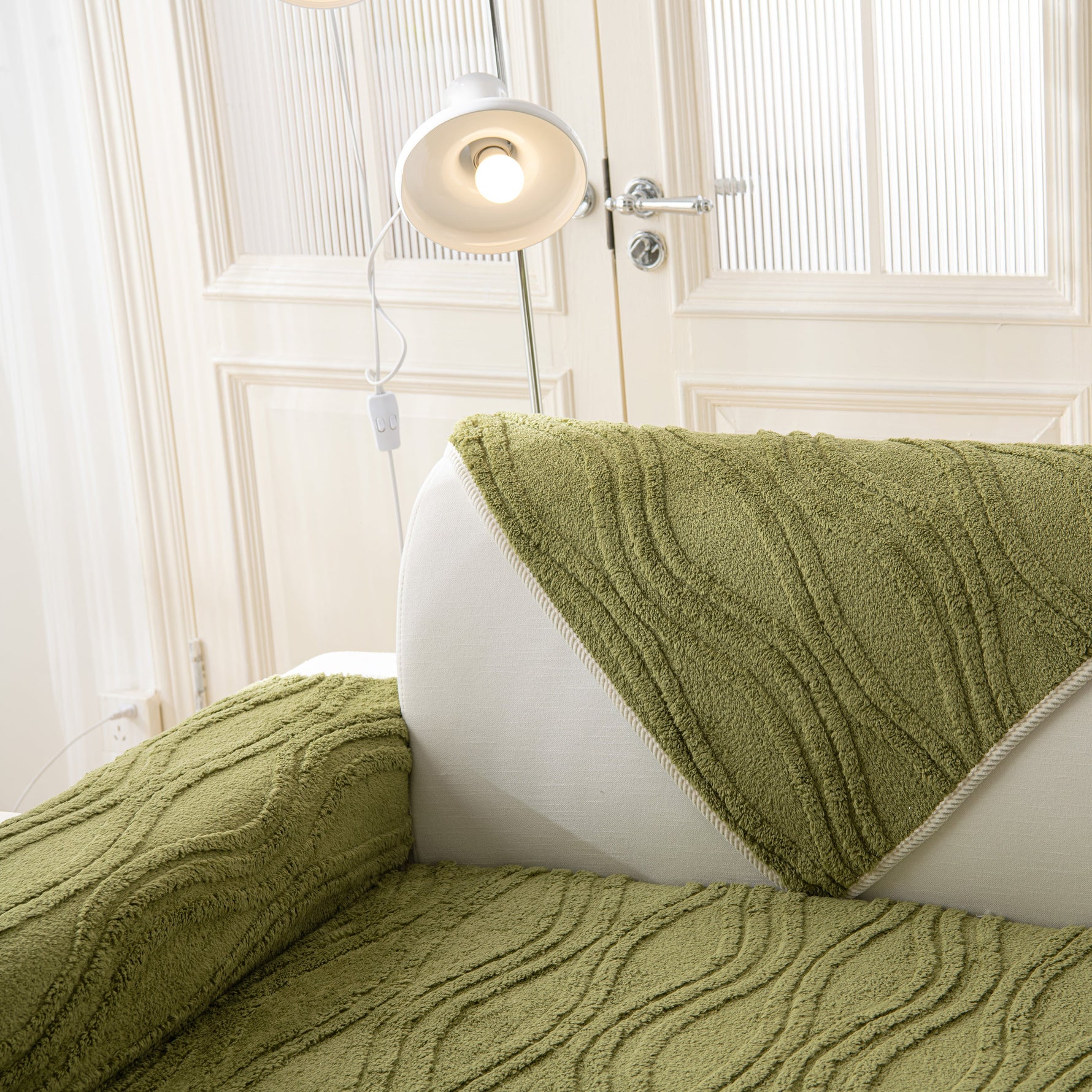 Winter Thickened Non-slip Blanket, Three-Dimensional Embossed Cotton Velvet Sofa Cover