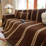Textural Striped Chenille Sofa Covers, Boho Washable Decor Sofa Blankets Covers