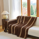 Textural Striped Chenille Sofa Covers, Boho Washable Decor Sofa Blankets Covers